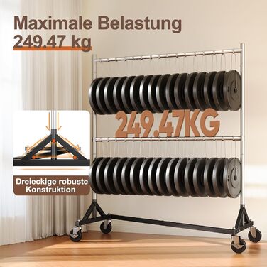 Комерційний вішак для одягу HOKEEPER на Z-підставці, вантажопідйомність 250 кг, міцний вішак для важких речей, регульована штанга для одягу на колесах, 58x159x220 см