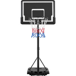 Yaheetech Adjustable Height Mobile Basketball Hoop Stand with Wheels - Indoor/Outdoor Basketball System
