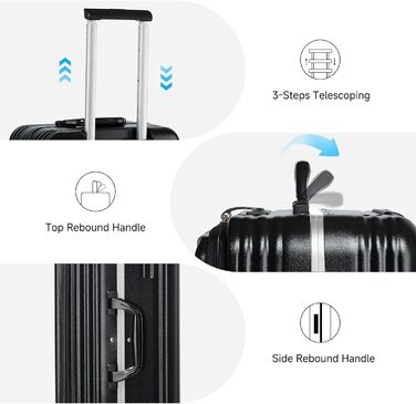 Набір валіз Sea Choice 2 шт. з жорстким корпусом: Trolley, валіза, багаж, легкий, для подорожей, PC, Rollkoffer, 4 колеса, TSA замок, тримач для напоїв, 55/78 см, зелений