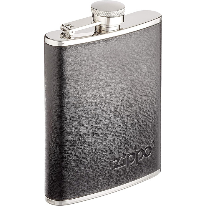 Фляга Zippo з нержавіючої сталі в шкіряному чохлі, 177 мл, колір мокко — ідеальна для походів та активного відпочинку