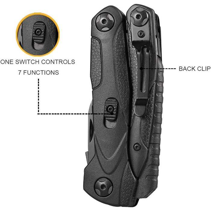 Мультитул ROXON CM1349 Spark: 14-в-1, мультиінструмент, плоскогубці, для туризму та виживання