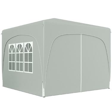 Outsunny 3x3m Gazebo, Water-Resistant, Stable, Winter-Proof, Pop-Up Folding Gazebo, UV Protection 50+, Foldable Party Tent, Garden Tent with 4 Side Walls, Bag, Garden Gazebo for Camping, Garden, Light Gray | Aosom