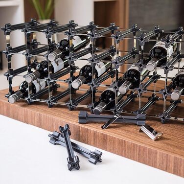 Wine rack, stainless steel, silver, 49.5 x 49.5 cm, 25-unit (50er Large Kit Wine Rack)