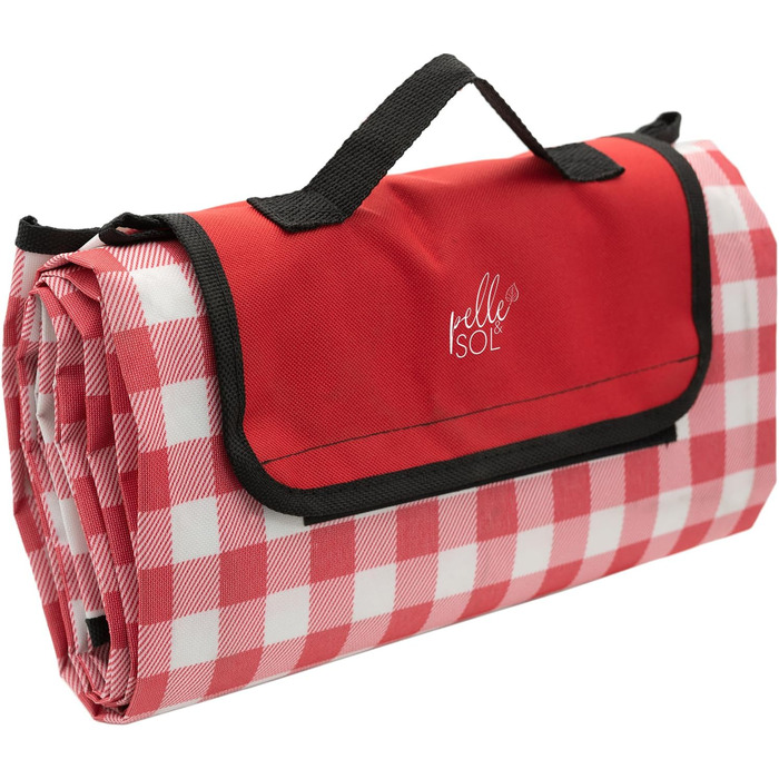 Пікнік-дека Pelle & Sol, 200x140 см, водовідштовхувальна, туристична, для пляжу, кемпінгу, з ручкою, червона