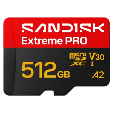 Карта пам'яті SanDisk Extreme PRO microSDXC 512 GB UHS-I (до 250 МБ/с, V30, U3, A2) з SD-адаптером для 4K/5K UHD
