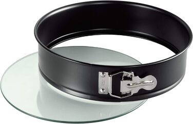 ORIGINAL KAISER Inspiration Tart Pan with Lifting Base Glass 28 cm & Inspiration Springform Pan Glass Bottom 26 cm round, lifting base, cut-resistant, leak-proof, non-stick coated, ready to serve