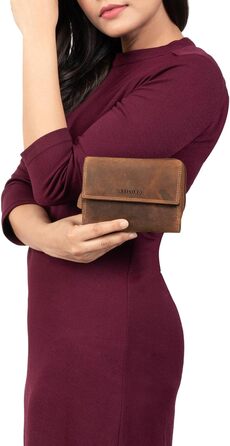 Жіночий гаманець STILORD Thea з натуральної шкіри, RFID і NFC захист, великий вінтажний портмоне з блискавкою у подарунковій коробці