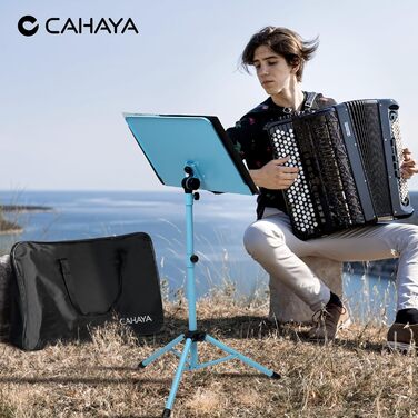 Металевий мольберт для нот CAHAYA CY0194 (блакитний) - складаний, регульований, з сумкою