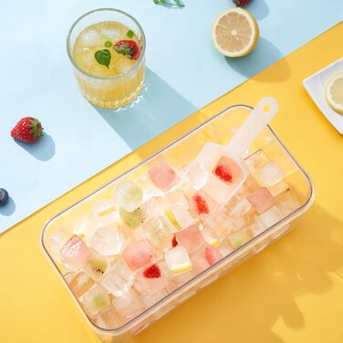 Форма для льоду PHINOX на 64 кубика з контейнером, кришкою та лопаткою, BPA-free, синя