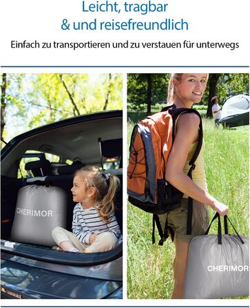 Надувне ліжко для двох осіб, самонадувна повітряна матрац для гостей з вбудованим насосом (3 хвилини), захист від проколів, надувна матрац для кемпінгу та дому, 203x152x46 см, максимальне навантаження 363 кг