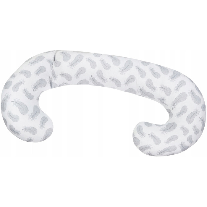 Наволочка на подушку для вагітних Babymam, біло-сіра