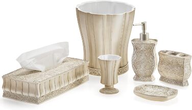 Набір аксесуарів для ванної кімнати Victoria, 4 предмети – дозатор для мила, підставка для зубних щіток, стаканчик, мильничка Creative Scents