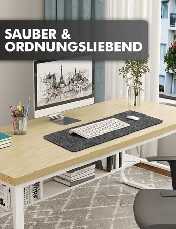 Підкладка для столу з фетру, 100x40 см, антиковзаюча, захист для офісу та дому (темно-сірий)