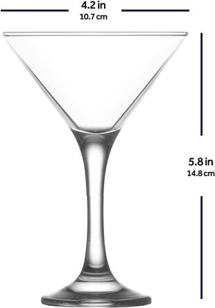 Набір келихів для Мартіні 6 шт. 175 мл, без свинцю, придатні для миття в посудомийній машині. Келихи для Cosmopolitan, Мартіні, коктейлі, вечірки. Класичний набір 6 шт.