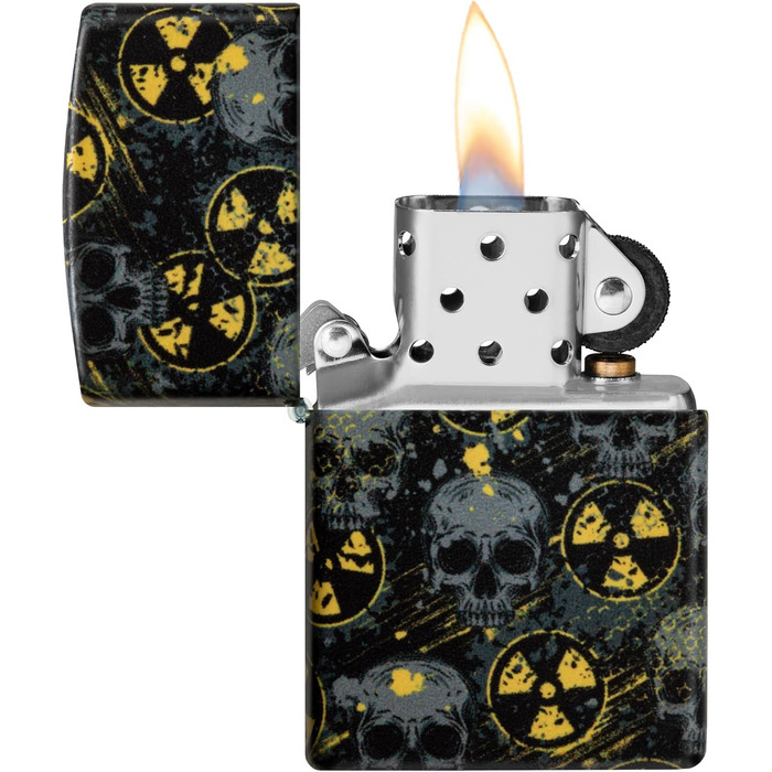Бензинова запальничка Zippo Nuclear Skulls 540, кольорова, вітростійка, багаторазова, подарункова коробка, оригінал США