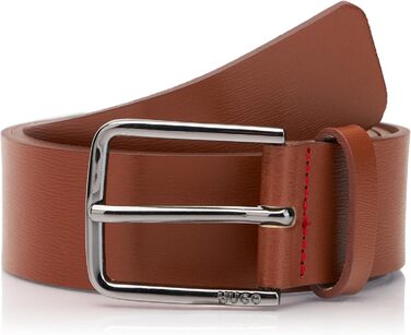 Чоловічий шкіряний ремінь HUGO Gerik SZ35 з гравіюванням логотипу на пряжці, колір: Medium Brown