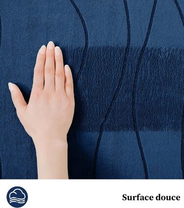 Килимок для ванної кімнати chakme з ефектом пам'яті (Memory Foam), протиковзкий та вбираючий підкладник під душ, 60x150 см, темно-синій