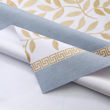 Rayapot PVC Tablecloth Wipeable Table Cover, Plastic Washable Cuttable Tablecloth, Plastic Waterproof Tablecloth, For Kitchen Dining Room - Leaves - Blue - 140x220cm