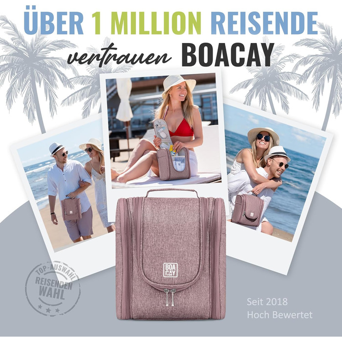Сумка для косметики BOACAY для жінок, чоловіків, дітей. Косметичка-органайзер для подорожей з ручкою, наплічна, для душу, набір для туалетних речей (M) Колір: Кофе з молоком