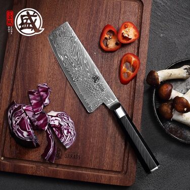 Японський кухонний ніж Mitsumoto Sakari Nakiri, порошкова сталь VG-Pro, чорна ручка, 16 см