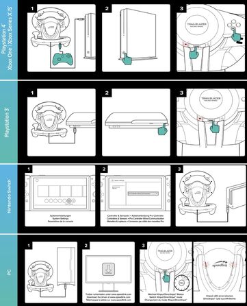 Кермо Speedlink Trailblazer для ПК, PS4, PS3, Xbox One, Xbox Series, Switch з педалями та перемиканням передач, Force Feedback, чорно-червоне