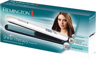 Випрямляч для волосся Remington Shine Therapy S8500 з керамічним покриттям, аргановою олією та вітаміном E, LCD-дисплей, 150-230°C