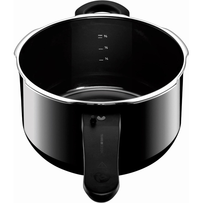 Скороварка Silit Sicomatic t-Plus 2,5 л, силарганова, для індукції, 18 см, 3 режими, чорна, з одноручним регулятором