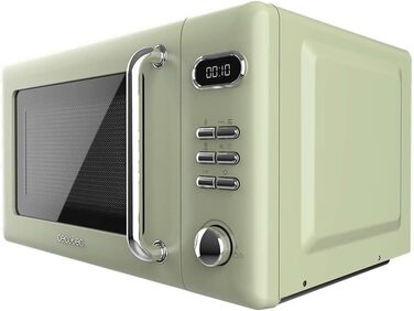Мікрохвильова піч Cecotec Proclean 5110 Retro Blue з грилем, 20л, 700W, 8 програм, таймер 60 хв, функція розморожування, ретро-дизайн, зелена