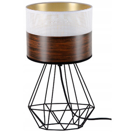 Стильна настільна нічна лампа з абажуром у кольорі венге, сучасний лофт, LED