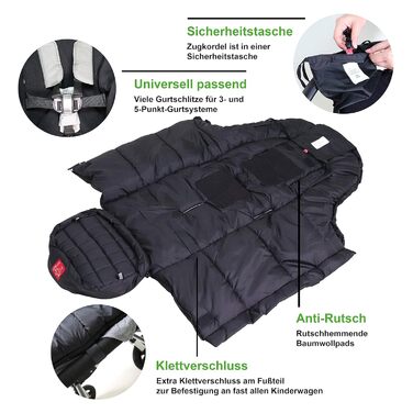Дитячий зимовий конверт Kaiser Naturfelle Iglu Thermo Fleece чорний