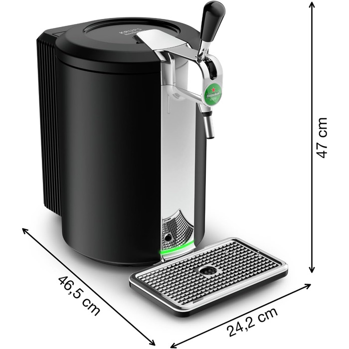 Крупс Beertender: пивоварна машина, 5 л, Heineken, контроль температури, компактна чорна VB450E10