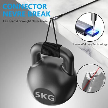 Кабель USB-C, 1м, 3.1A, 5Gbps, плетений, USB 3.0, для Samsung Galaxy, Sony, LG, HTC, чорний