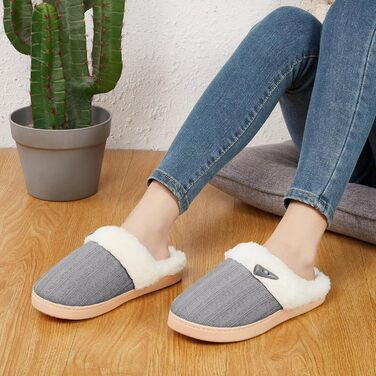 Тапочки домовими жіночі NineCiFun зимові теплі зручні з м'якої піни та антиковзаючою підошвою, 38/39 EU, сірі