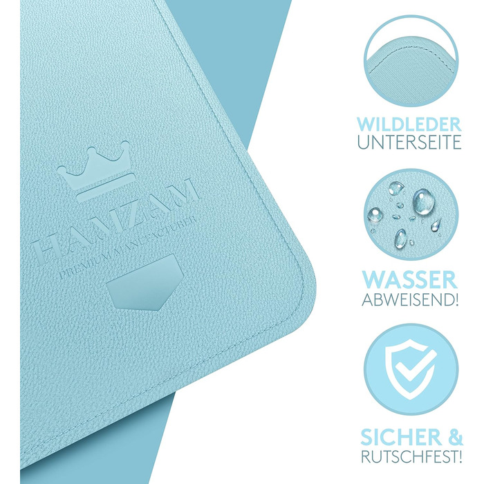 Підкладка для столу HAMZAM з PU шкіри, 90x40 см - преміум якість, з інтегрованим мишкою, для офісу та дому