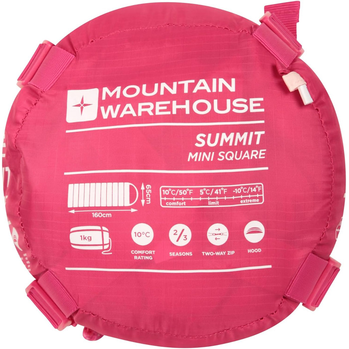 Дитячий спальний мішок Mountain Warehouse Summit - легкий, рожевий, з кишенею
