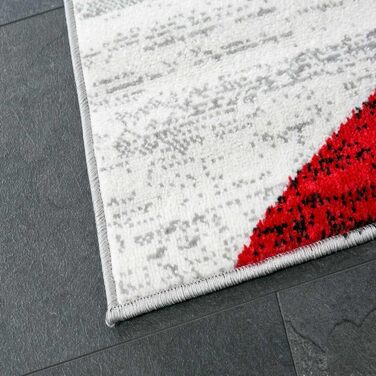 Килимок VIMODA з геометричним малюнком, зелено-сіро-біло-чорний, короткий ворс, для вітальні, 60x110 см