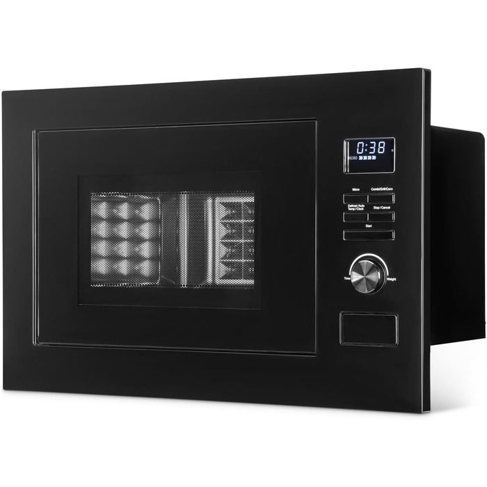 Вбудована мікрохвильова піч Bomann з грилем та конвекцією | 60 см | 900 Вт | 25 л | MWG 3001 H EB inox (Чорний)