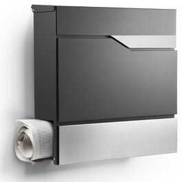 Поштовий ящик настінний Modern Manhattan антрацит RAL 7016 з газетницею та гравіюванням (без гравіювання). Нержавіюча сталь, стійкий до УФ-випромінювання