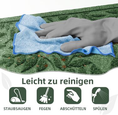 Килимок для дому та вулиці з антиковзаючою основою, 45x75 см, зелений