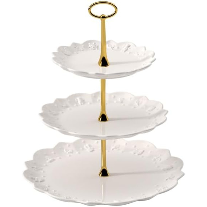 Декоративна етажерка Villeroy & Boch Toys Delight Royal Classic з преміум порцеляни, біла, для печива, випічки та тістечок