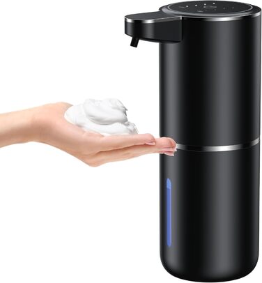 Automatic Soap Dispenser Wall Mount with Sensor Infrared, 380ml Electric Soap Dispenser No Drilling with USB Rechargeable, IPX5 Waterproof for Bathroom Toilet Kitchen