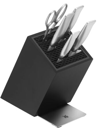 Набір кухонних ножів WMF Grand Gourmet (6 предметів), кований сталевий ніж Performance Cut, лезо 20 см, чорний колір, Made in Germany
