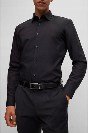 Чоловічий шкіряний ремінь HUGO BOSS, чорний, р. 105