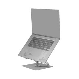 Підставка для ноутбука та планшета Mars Gaming MA-RSN, 17 дюймів, регулювання висоти, нахилу, 360° обертання, сталева конструкція, протиковзкі накладки, складана, портативна, срібна