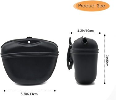 Силіконові мішечки для корму собак, з магнітною застібкою, для прогулянок та тренувань на вулиці (1 шт, чорний)