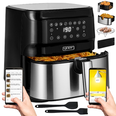 Аерофритюрниця Yoer 6L Air Fryer 1700W: 12 програм + сепаратор