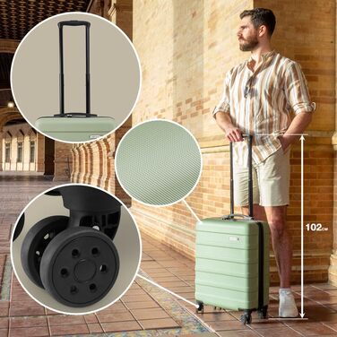 Чемодан ручної об'єм Cabin Max Anode 55x40x20 - Чорний, 40L, з коліщатами та замком