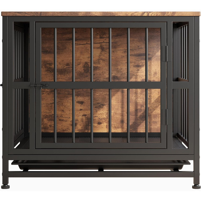 Дерев'яний вольєр для собак, 83 см, велика собача будка для дому, міцний вольєр для великих собак, вольєр з 2 дверима, знімний піддон, приліжний столик