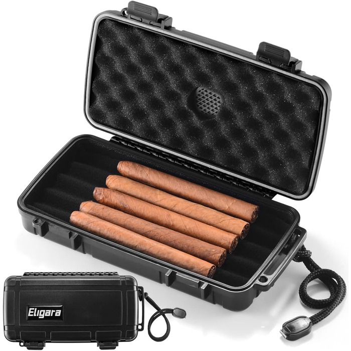 Зігеренний гумодор для подорожей - кейс з вологостійкою пластиною, водонепроникний, міцний, для 5 цигарок, портативна коробка, подарунок для чоловіків (Small)