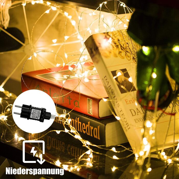 Гірлянда світлодіодна Gresonic 200/300er, 300 LED, тепле біле світло, для декору інтер'єру та екстер'єру, живлення від мережі